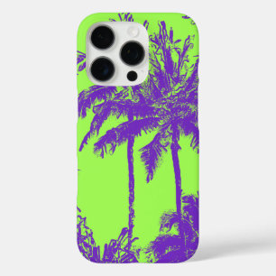 Makena Beach Hawaiian Sketchy Palms Limon iPhone 16 Pro Hülle