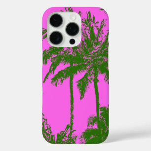 Makena Beach Hawaiian Sketchy Palms Magenta iPhone 16 Pro Hülle