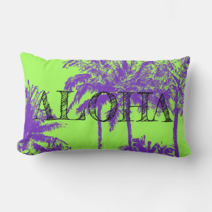 Makena Beach Hawaiian Sketchy Palms Reversible Lendenkissen