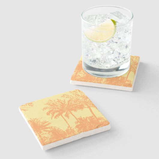 Makena Beach Hawaiian Sketchy Palms Steinuntersetzer (Seitenansicht)