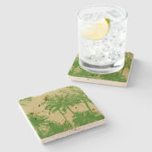 Makena Beach Hawaiian Sketchy Palms Steinuntersetzer (Seitenansicht)