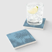 Makena Beach Hawaiian Sketchy Palms Steinuntersetzer (Seitenansicht)