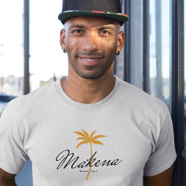 Makena Beach, Maui Minimal Vintag Style Beachwear T-Shirt