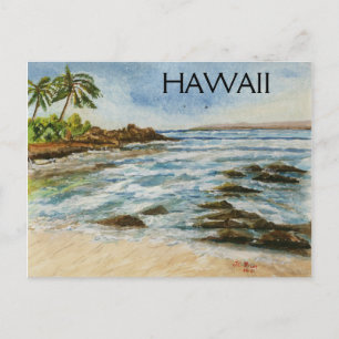 Makena Cove Hawaii Beach Watercolor Postkarte