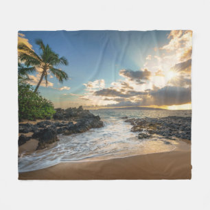 Makena Strand-Bucht-Sonnenuntergang Fleecedecke