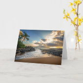 Makena Strand-Bucht-Sonnenuntergang Karte (Gelbe Blume)