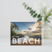 Makena Strand-Bucht-Sonnenuntergang Postkarte (Stehend Vorderseite)