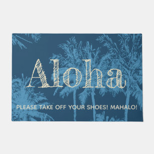 Makena Strand-hawaiische flüchtige Palmen Aloha Fußmatte