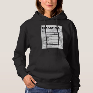 Makenna Ernährungsinformationen Problem lösen Hoodie