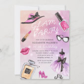 Makeover Glam Sparkle Geburtstagsparty Einladung (Vorderseite)