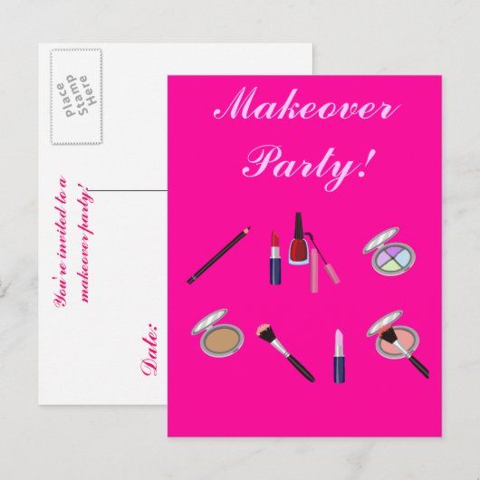 Makeover-Party Einladung (Vorne/Hinten)