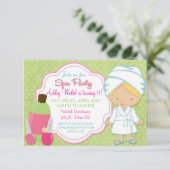 Makeover Wellness-Center Party Einladung (Stehend Vorderseite)