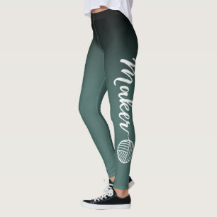 Maker Black & Dark Aquamarin Ombre Garne & Crafts Leggings
