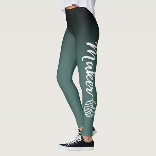 Maker Black & Dark Aquamarin Ombre Garne & Crafts Leggings (Links)