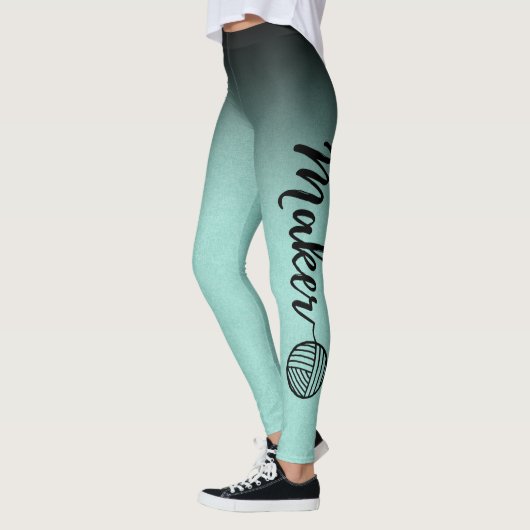 Maker Black & Mint Ombre Garne & Crafts Leggings (Links)