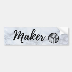 Maker Crafts & Garntypografie auf Imitaten Marmor Autoaufkleber