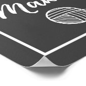 Maker Garne + Handarbeit Typografie dunkel Poster (Ecke)