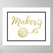 Maker-Garne + Handwerkstypo-Imitate Gold Poster (Vorne)