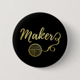 Maker ・ Garne und Kunsthandwerk Typografie Imitate Button