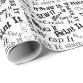 Maker Handarbeit Typografie Print Black Geschenkpapier (Rolleneckpunkt)