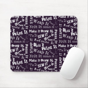 Maker Handarbeit Typografie Print Dark Mousepad