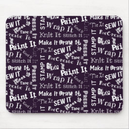 Maker Handarbeit Typografie Print Dark Mousepad