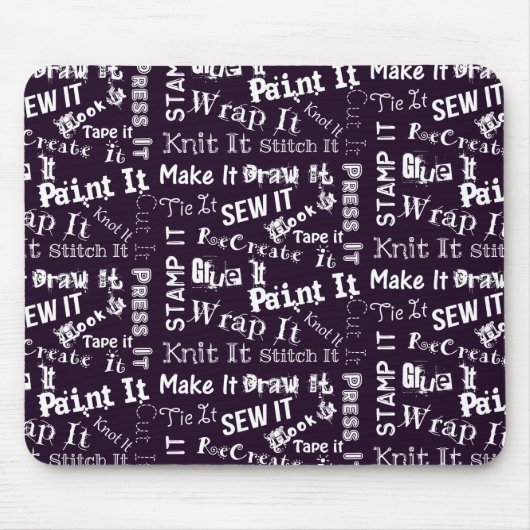Maker Handarbeit Typografie Print Dark Mousepad (Vorne)