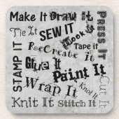 Maker Handwerk Typografie Handwerk Print Getränkeuntersetzer (Vorderseite)