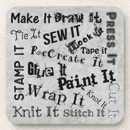 Maker Handwerk Typografie Handwerk Print Getränkeuntersetzer (Vorderseite)