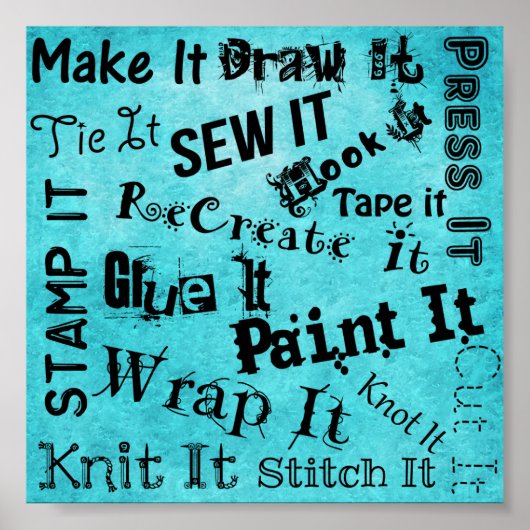 Maker Handwerk Typografie Print Poster (Vorne)