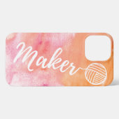 Maker Handwerk Typografie Print Watercolor iPhone Hülle (Rückseite (Horizontal))