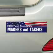 Maker not Takers - Romney Ryan 2012 Autoaufkleber (Auf Auto)