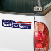 Maker not Takers - Romney Ryan 2012 Autoaufkleber (Auf Lkw)