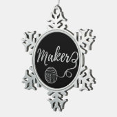 Maker- und Garntypografie-Imitate Silber Schneeflocken Zinn-Ornament (Rechts)