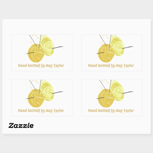 #makersbewegung Handmade Knitting Rechteckiger Aufkleber (Blatt)