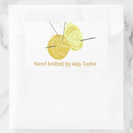 #makersbewegung Handmade Knitting Rechteckiger Aufkleber (Tasche)