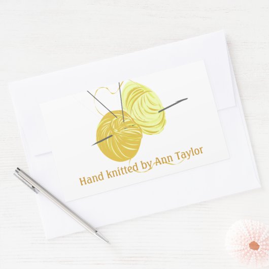 #makersbewegung Handmade Knitting Rechteckiger Aufkleber (Umschlag)