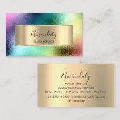 Makeup Affiliate Marketing Holographic Rainbow Visitenkarte (Vorne/Hinten)