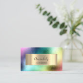 Makeup Affiliate Marketing Holographic Rainbow Visitenkarte (Stehend Vorderseite)