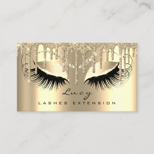 Makeup Appointing Card Lashes Glitzer Tropfen VIP Terminkarte (Vorderseite)