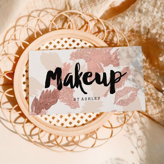 Makeup artips lips Rose gold skriptpinsel Visitenkarte
