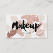 Makeup artips lips Rose gold skriptpinsel Visitenkarte (Vorderseite)