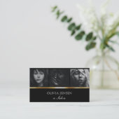Makeup Artist 3 Foto Gold Business Card Visitenkarte (Stehend Vorderseite)