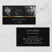 Makeup Artist 3 Foto Gold Business Card Visitenkarte (Vorne/Hinten)