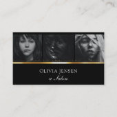 Makeup Artist 3 Foto Gold Business Card Visitenkarte (Vorderseite)