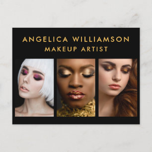 Makeup Artist 3 Foto Gold Business Postkarte