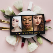 Makeup Artist 3 Foto Gold Visitenkarte