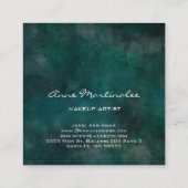 Makeup Artist Abstrakt Blue Green Quadratische Visitenkarte (Rückseite)