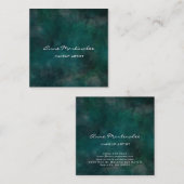 Makeup Artist Abstrakt Blue Green Quadratische Visitenkarte (Vorne/Hinten)