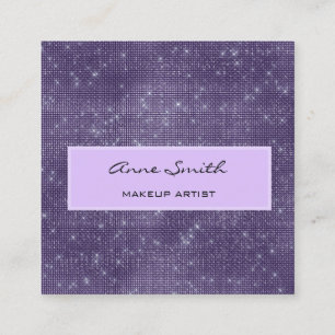 Makeup Artist Amethyst Glitzer Diamond Sparkasse Quadratische Visitenkarte